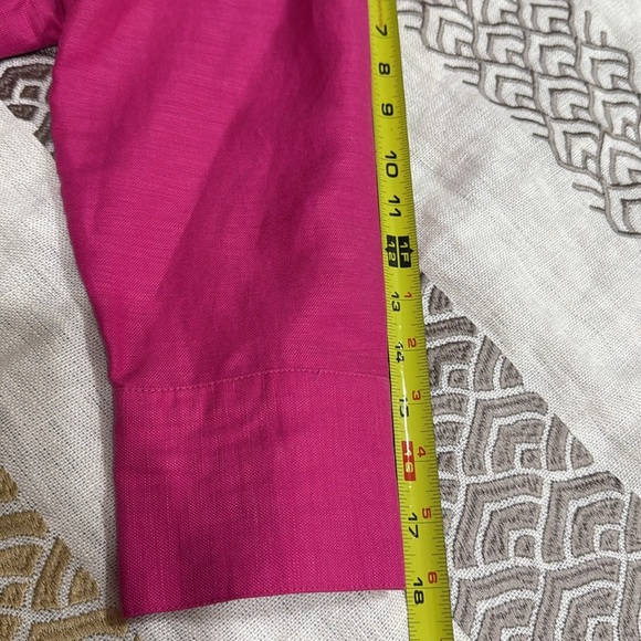 (T6) Laura Scott Women's Pink Embroidered 3/4 Sleeve Linen Blouse, Size 4P - Picture 11 of 11